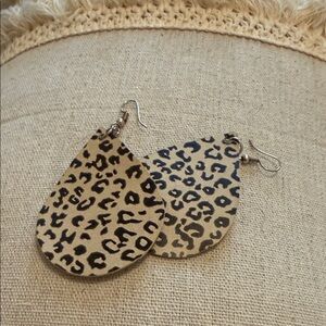 Leopard Print Teardrop Earrings